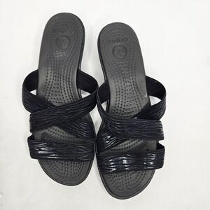 Croc Sandals Stretchy Straps Size 8W Heel To Toe 10"